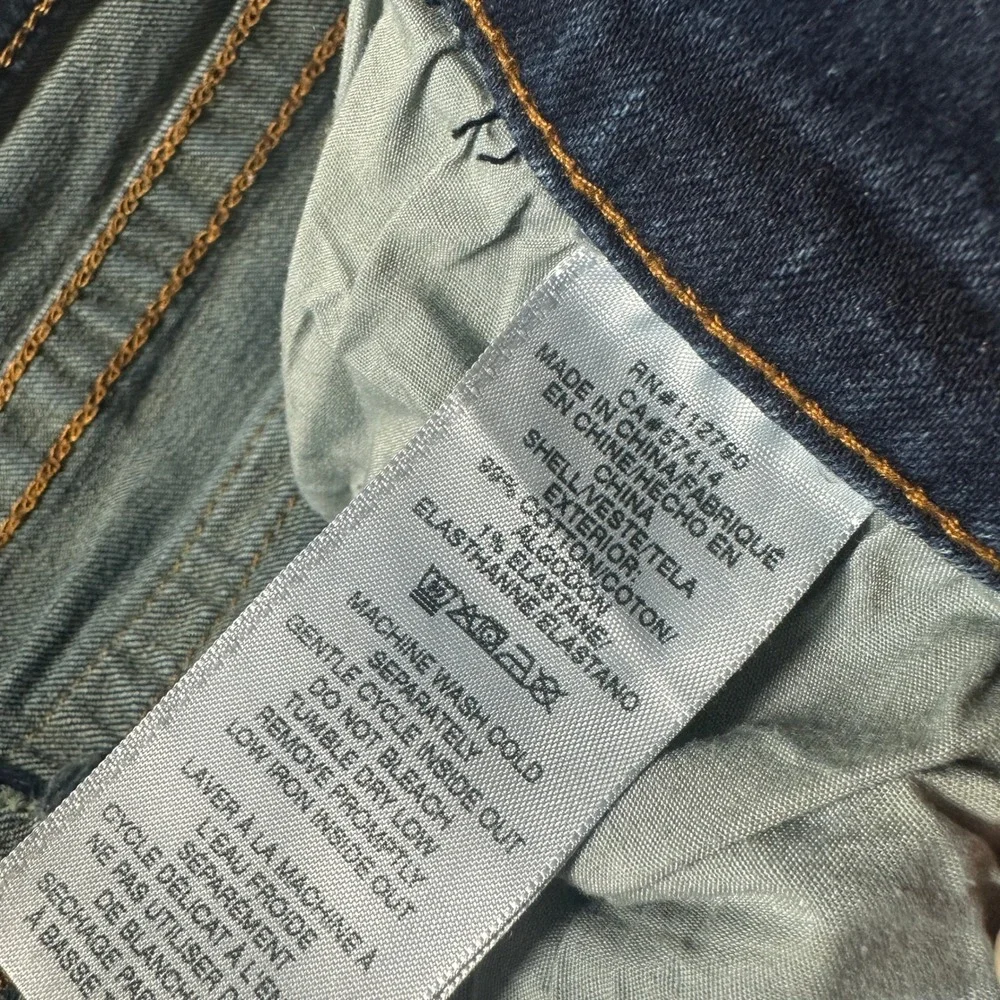 True Religion‎ Ricky Relaxed Straight Jeans Mens 38 Blue Dark Wash Flap Pocket
